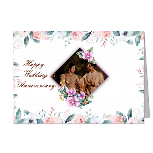 Happy Wedding  Anniversary - Customized Greeting Card - Add Your Own Photo