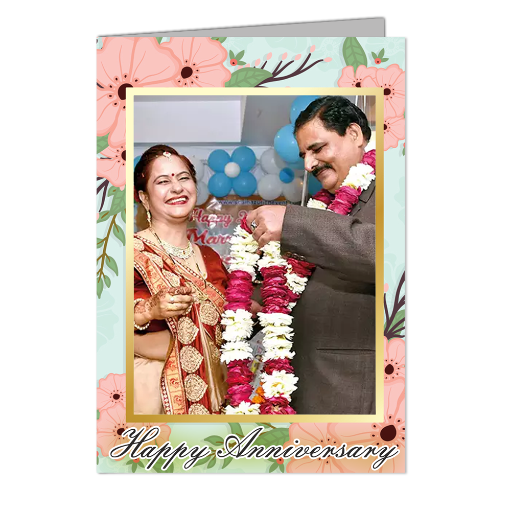 Happy Anniversary Maa Paa - Customized Greeting Card - Add Your Own Photo