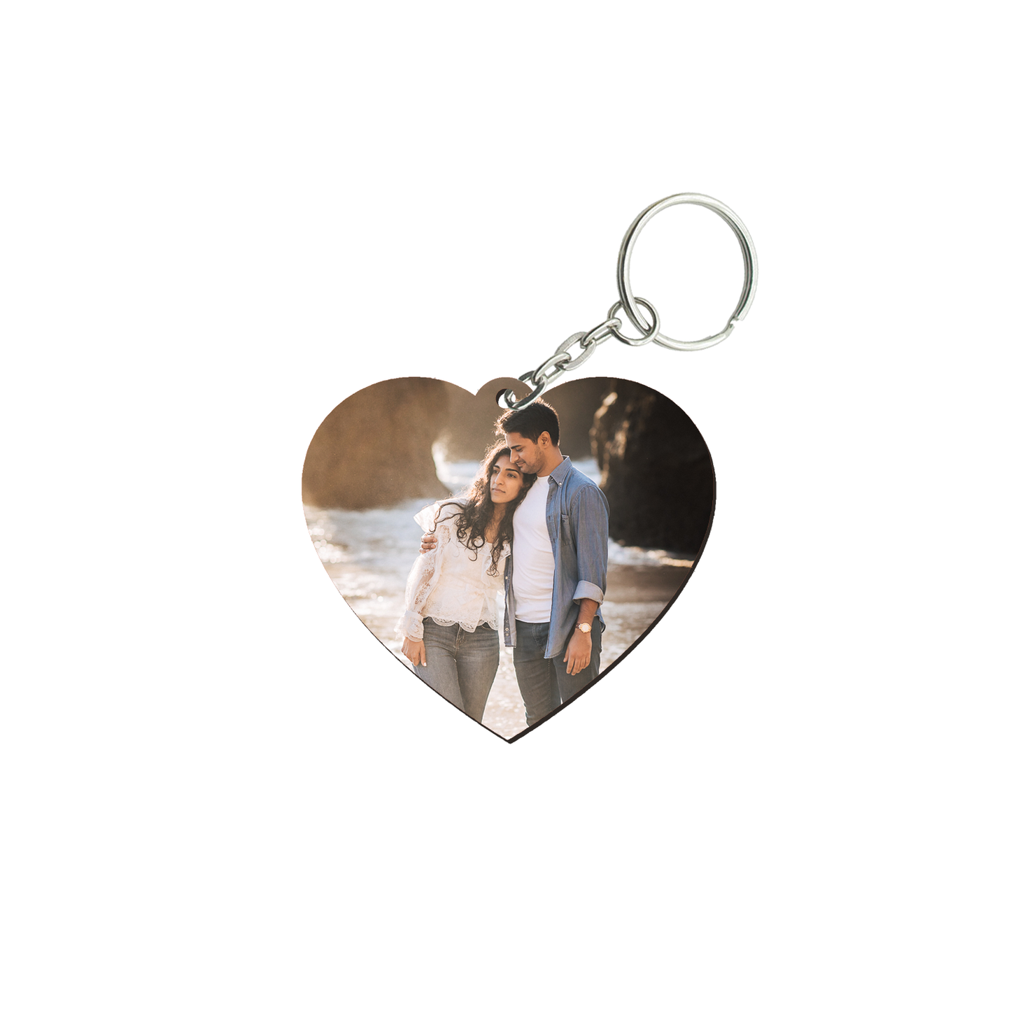 Personalized Heart Keychain: Add Your Own Photo