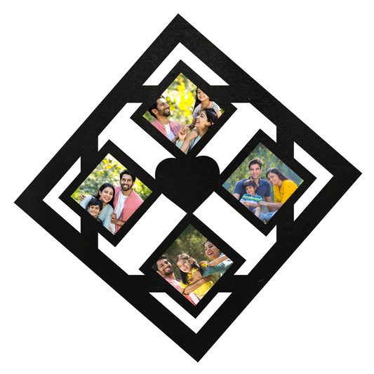 ShopTwiz Square Collage Photo Frame with 4 photos ( Customizable )