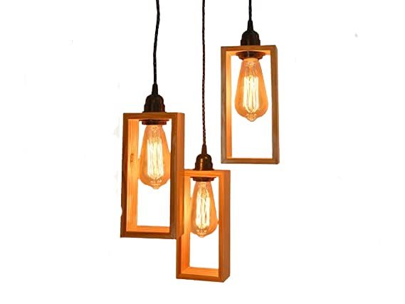 3 Decorative Wooden Hanging Light for Ceiling