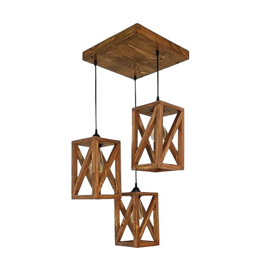 3 Creative Decorative Wooden Hanging Light for Ceiling