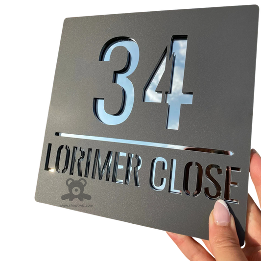 ShopTwiz Square Z Black with Transparent Letter Name Plate for House and Office