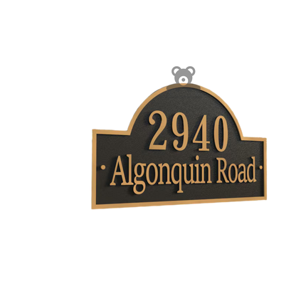 ShopTwiz Rectangle Design Golden Border and Letter Name Plate for House and Office