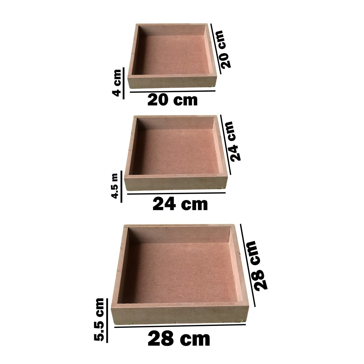 ShopTwiz 3pc MDF Tray Combo Ideal for Gift Packing