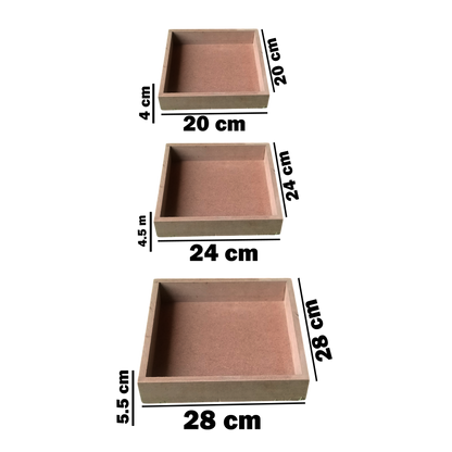 ShopTwiz 3pc MDF Tray Combo Ideal for Gift Packing