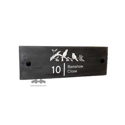 shopTwiz Rectangle Wood White Lattter And Design Name Plate for House and Office