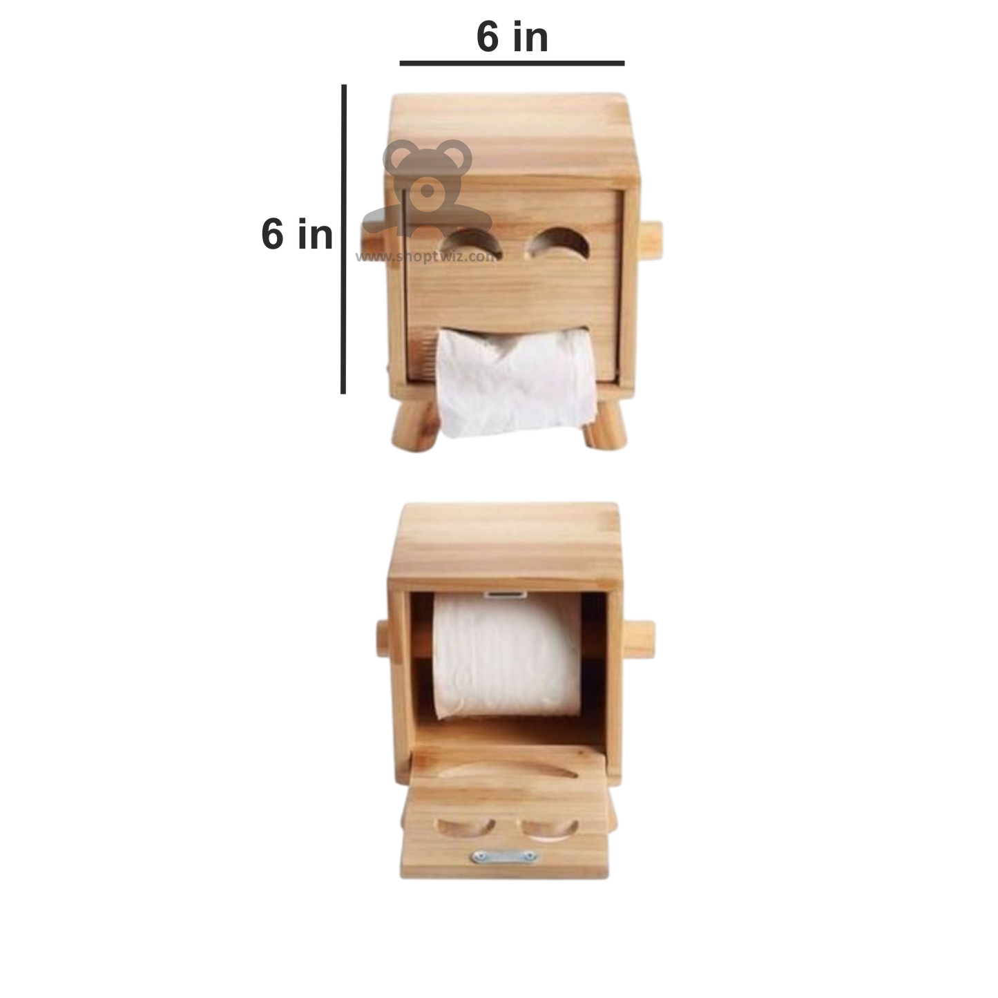 ShopTwiz Wooden Tissue Paper Holder for Bathroom