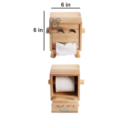 ShopTwiz Wooden Tissue Paper Holder for Bathroom