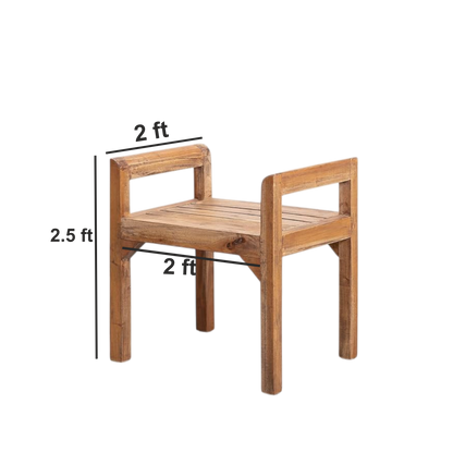 ShopTwiz Woooden Seating Bench with Armrest For Home Living