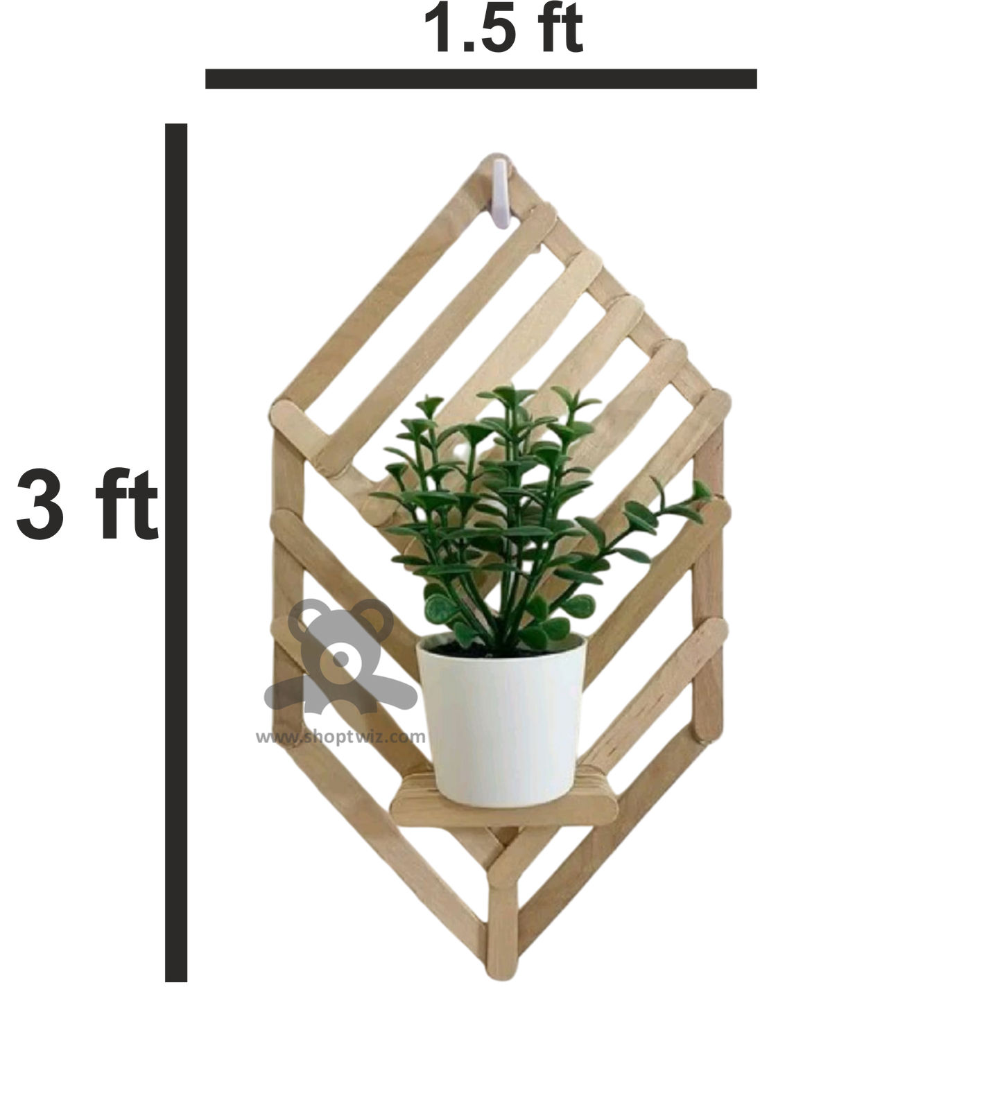 ShopTwiz Wooden Decorative Wall Pot Stand