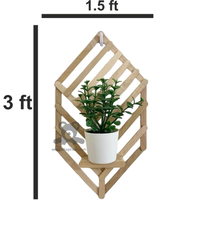 ShopTwiz Wooden Decorative Wall Pot Stand
