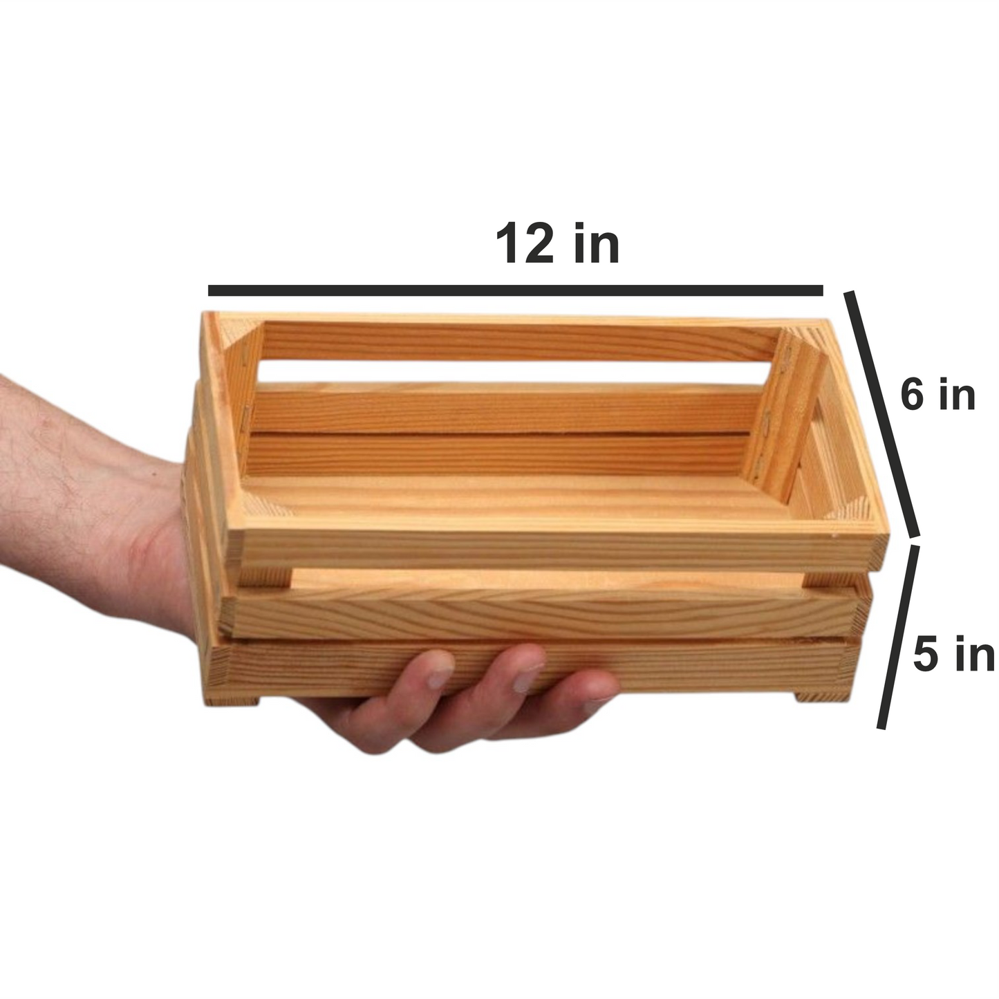 ShopTwiz Wooden Crate Box for Fruits and Tray