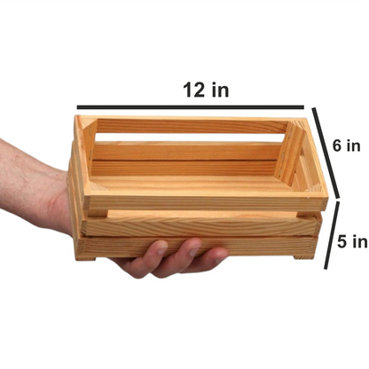 ShopTwiz Wooden Crate Box for Fruits and Tray