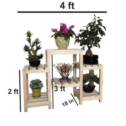 ShopTwiz Wooden Three-Joint Pot Stand