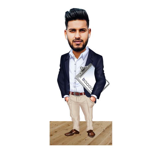 Office Boy Personalized Caricature