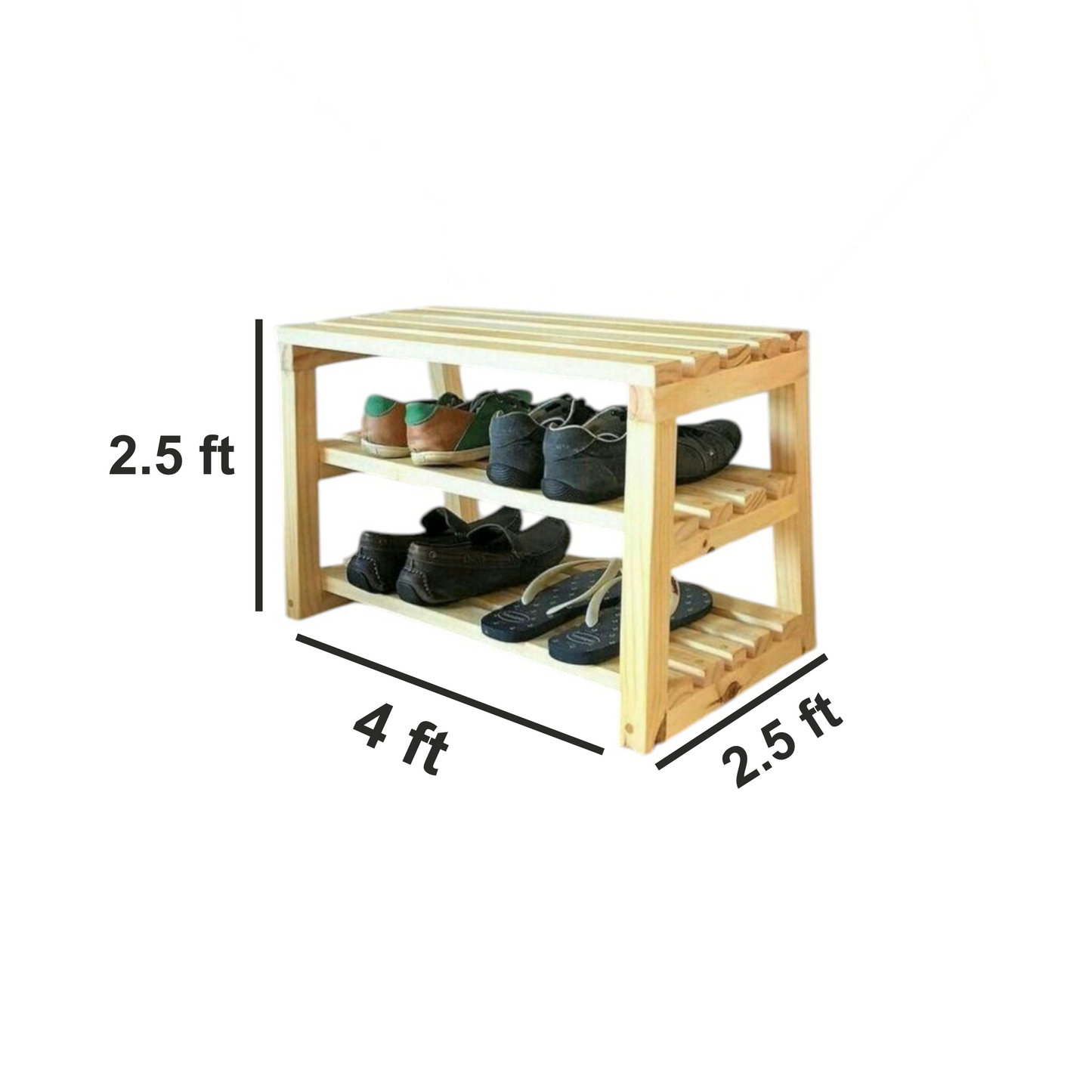 ShopTwiz Wooden Shoe and Slipper Stand