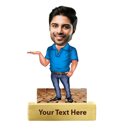 Personalized Caricature With Wooden Stand