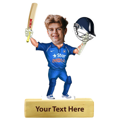 Playing Cricket Personalized Caricature