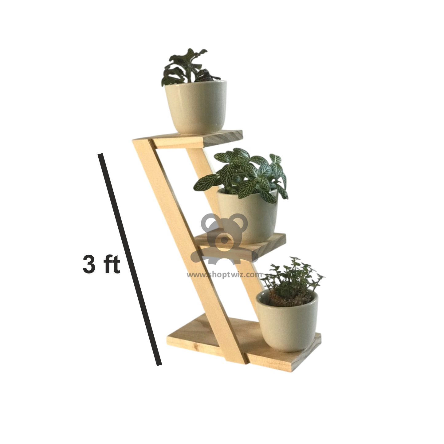 ShopTwiz Wooden 3-Layer Pot Stand for House