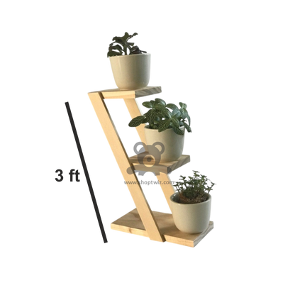 ShopTwiz Wooden 3-Layer Pot Stand for House