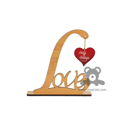 Customized Wooden Wedding & Anniversary Gift – Romantic Heart Decor for Couples, Family & Loved Ones | Home Table & Shelf Accent