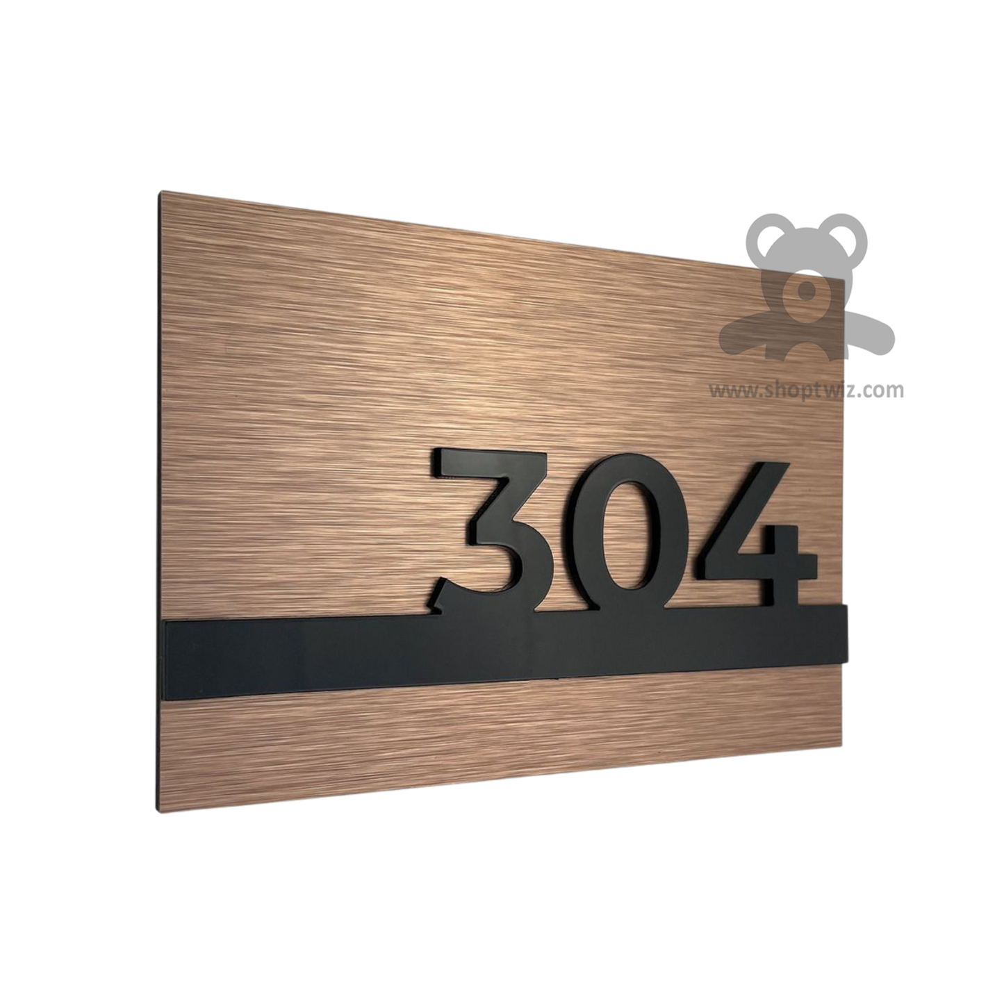 ShopTwiz Rectangle Wood with Black Letter Name Plate for House and Office