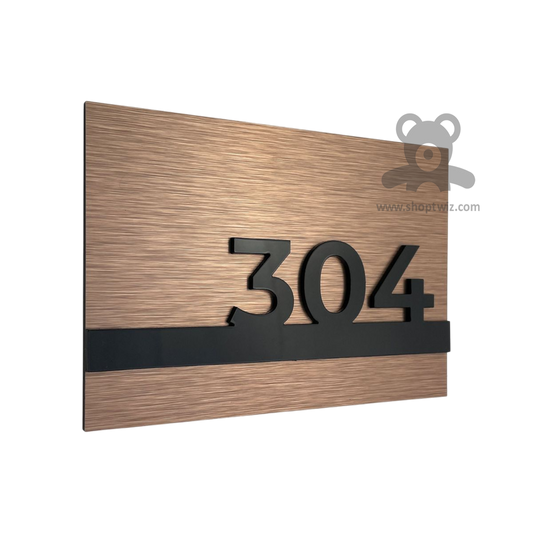 ShopTwiz Rectangle Wood with Black Letter Name Plate for House and Office