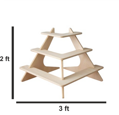 ShopTwiz Wooden Decorative Pot Stand (90° Design) for House