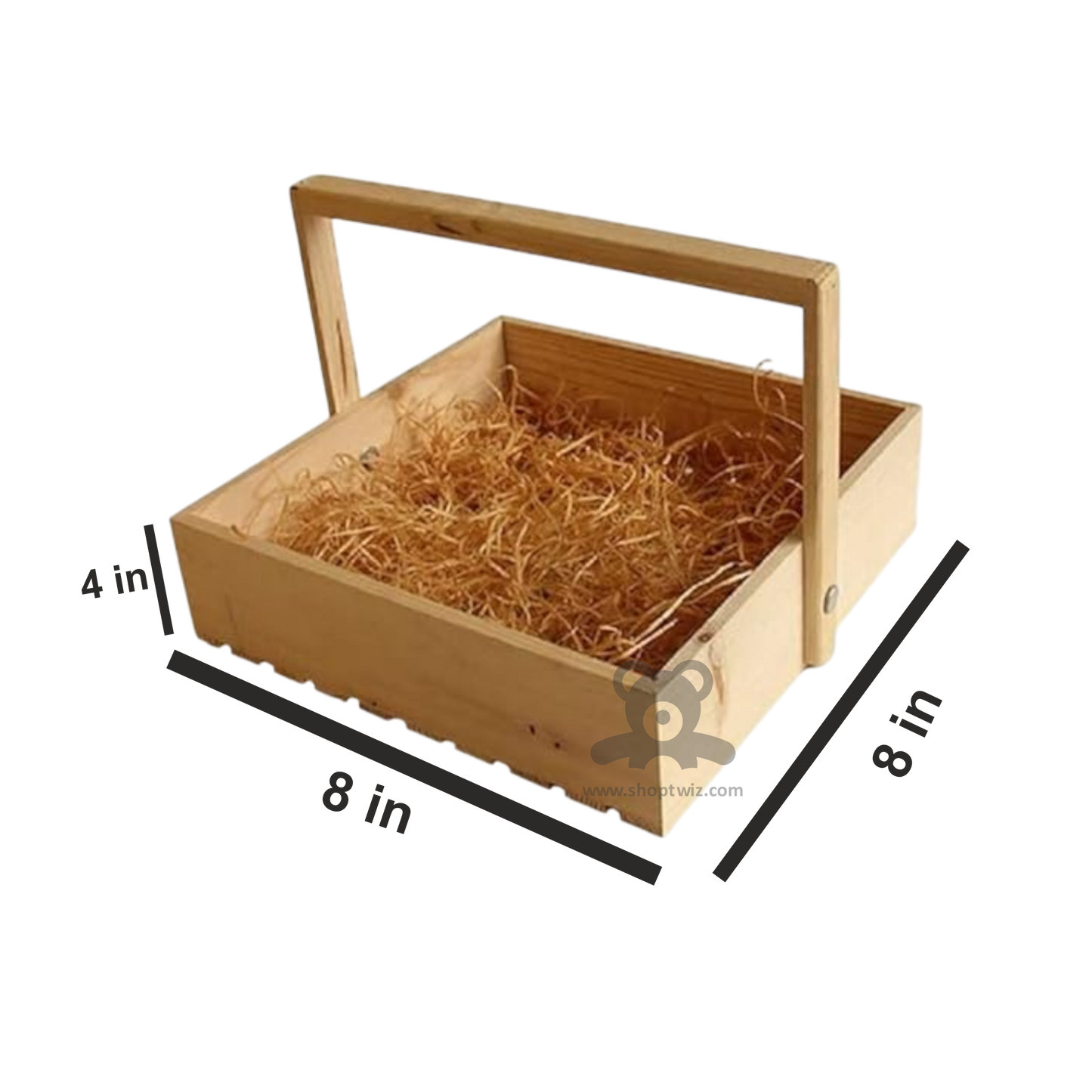 ShopTwiz Wooden Square Tray with Handle