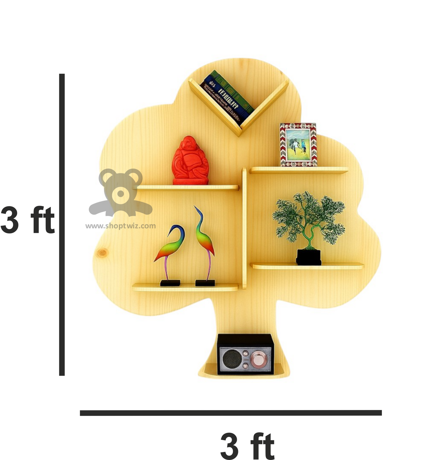 ShopTwiz Wooden Tree Style Decorative Wall Stand