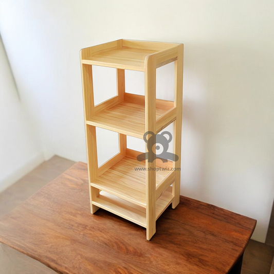 ShopTwiz Wooden Table with 3-Tier Side Table