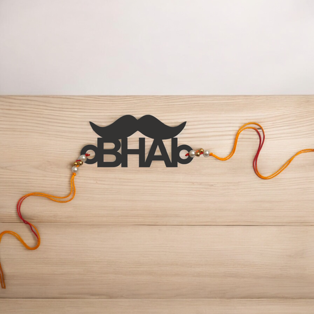 Bhai Wooden Rakhi ( Moustache )