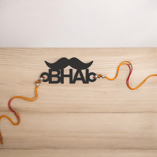 Bhai Wooden Rakhi ( Moustache )