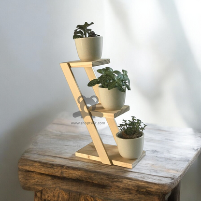 ShopTwiz Wooden 3-Layer Pot Stand for House