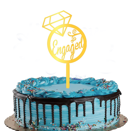 Happy Engaged Cake Topper