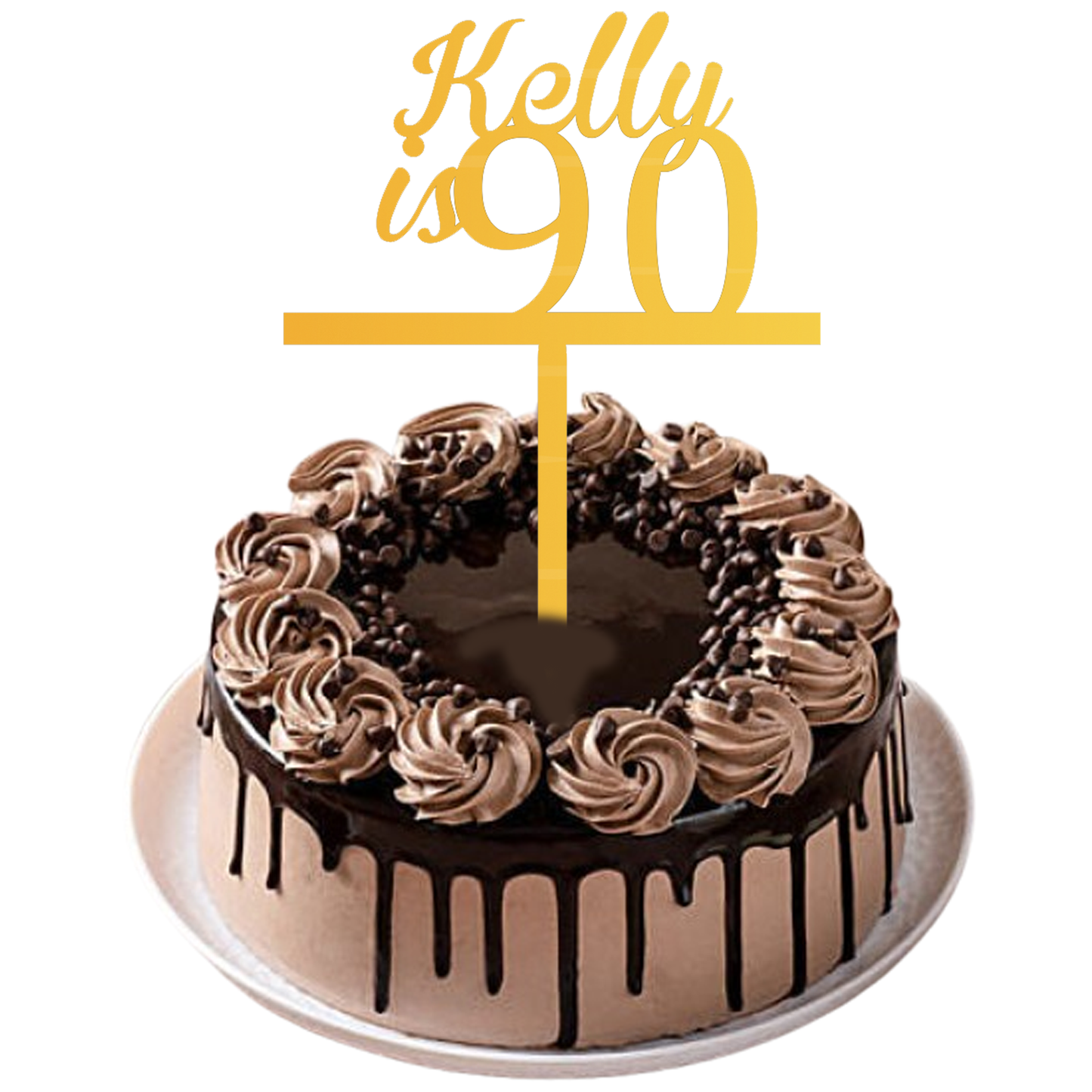 Kelly is 90 Cake Topper