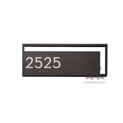 ShopTwiz Rectangle Brown Design  White Letter  Name Plate for House and Office