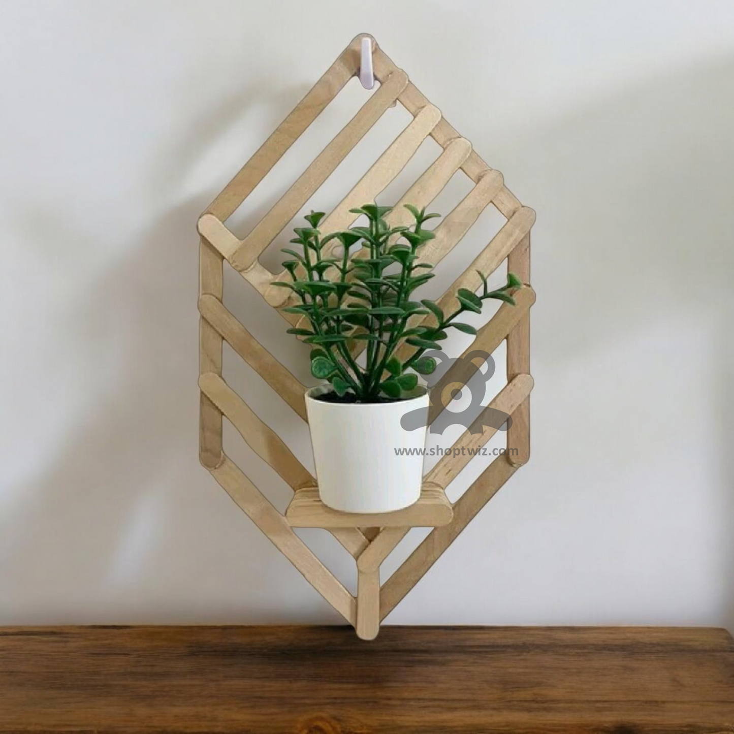ShopTwiz Wooden Decorative Wall Pot Stand