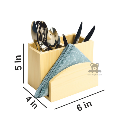 ShopTwiz Wooden Knife and Spoon Stand for Dining Table and Kitchen