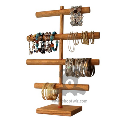 ShopTwiz Wooden Handmade Portable Jewellery Display Stand