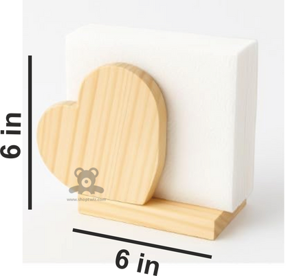 ShopTwiz Wooden Heart Design Napkin Holder