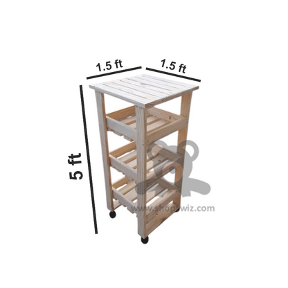 ShopTwiz Wooden 3-Box Pot Stand