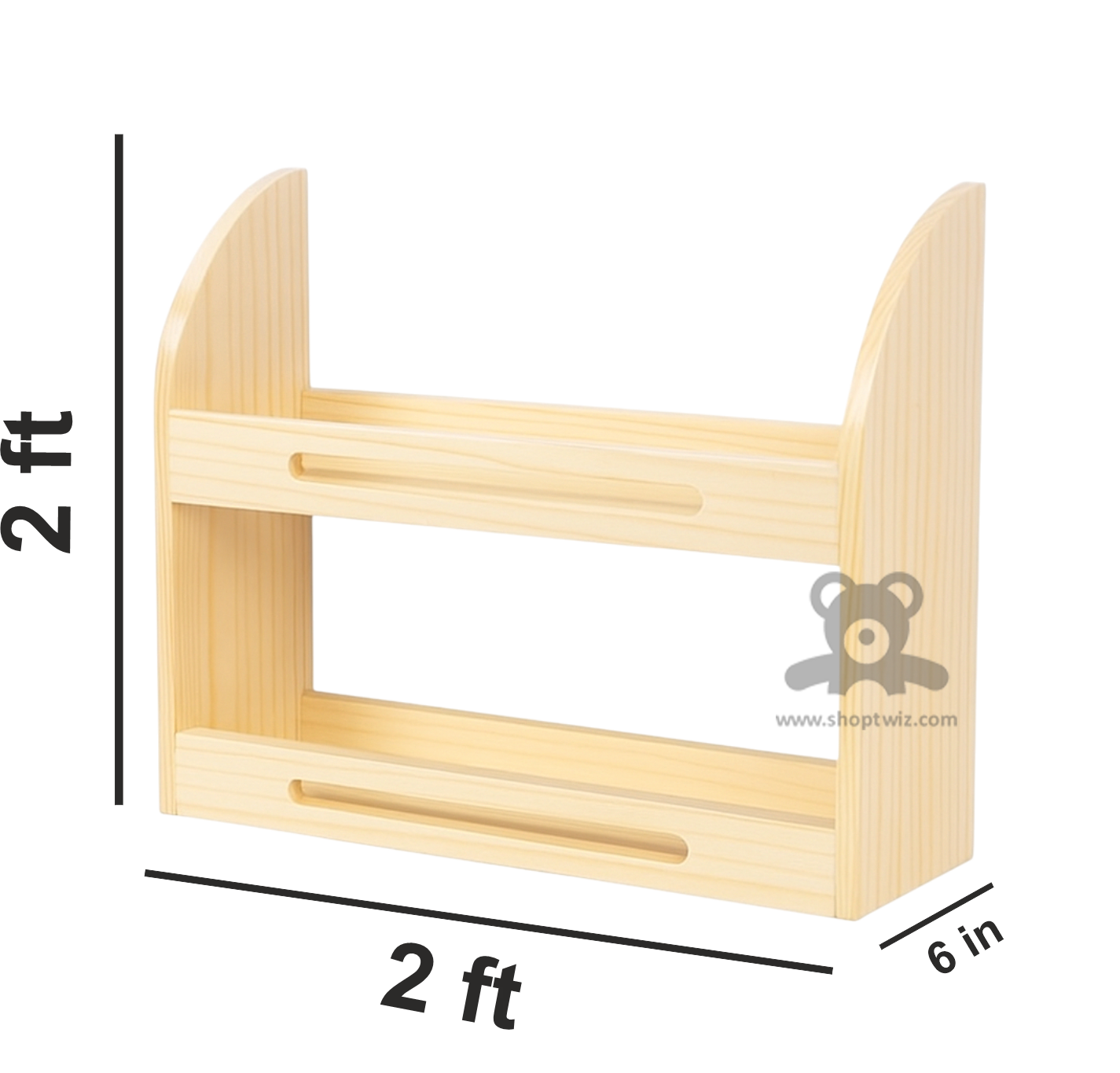 ShopTwiz Wooden Kitchen Spice Rack with 2 Levels