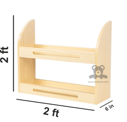 ShopTwiz Wooden Kitchen Spice Rack with 2 Levels