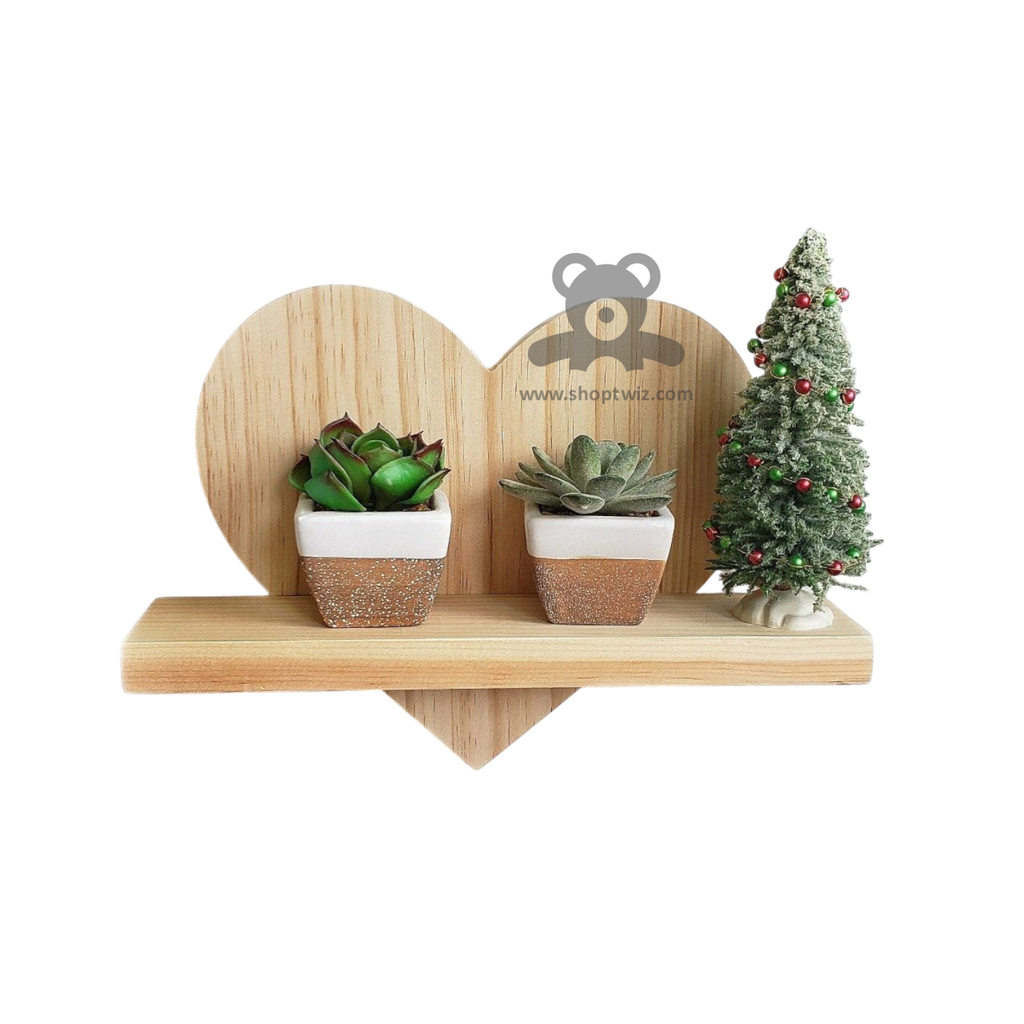 ShopTwiz Wooden Heart Style Pot Stand for House