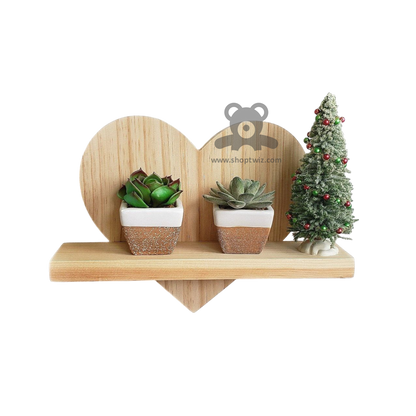 ShopTwiz Wooden Heart Style Pot Stand for House