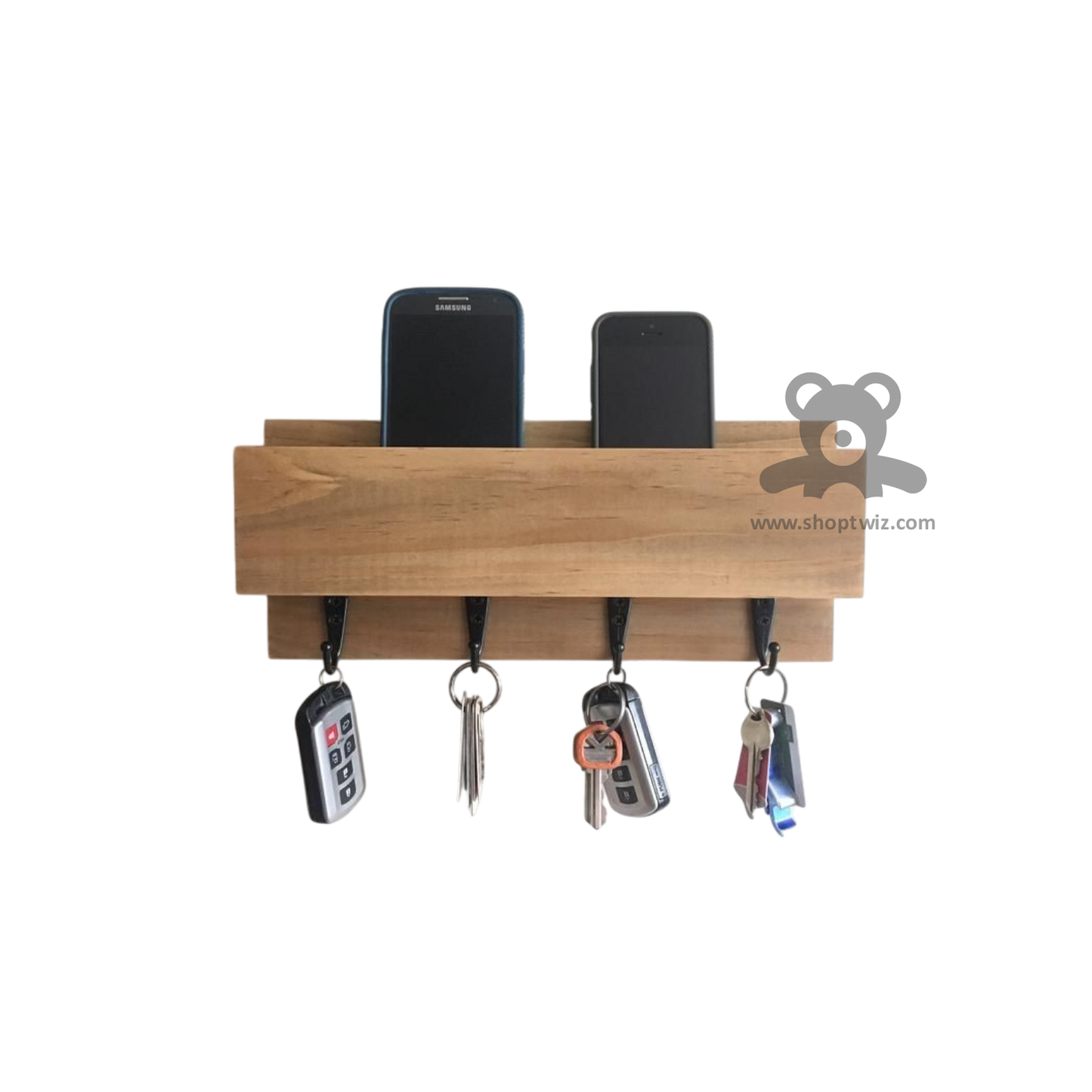 ShopTwiz Wooden Hanger with Mobile Stand for Office and House