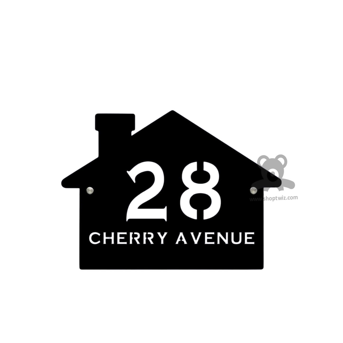 ShopTwiz House Black White Letter's Name Plate for House and Office