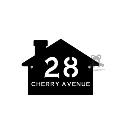 ShopTwiz House Black White Letter's Name Plate for House and Office